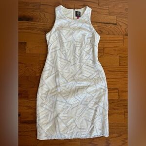 Vince Camuto size 4 white / silver sequin dress